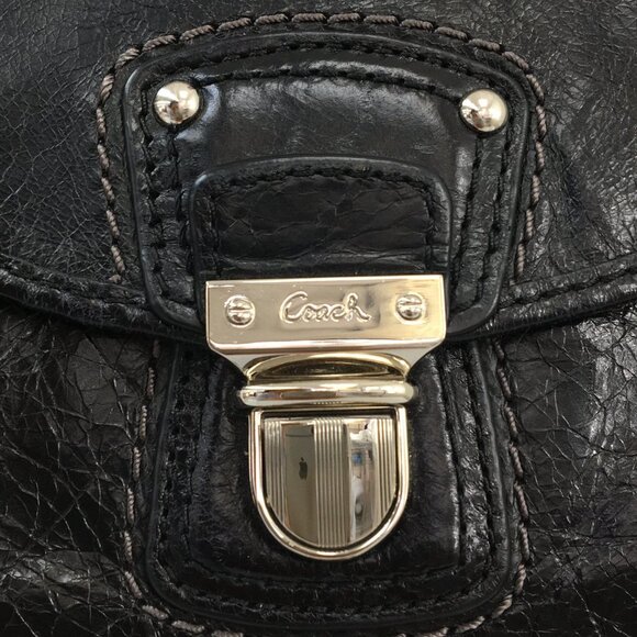Coach Vintage Small Black Leather Bag Wristlet OS GREAT Condition - Picture 8 of 14